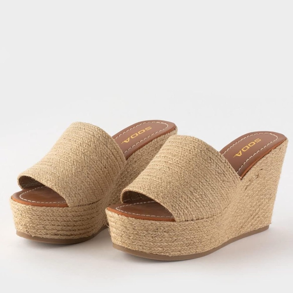 Soda Women's Woven Wedge Sandals